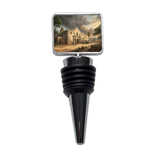 The Alamo In 1836 Texas Wine Bottle Stopper