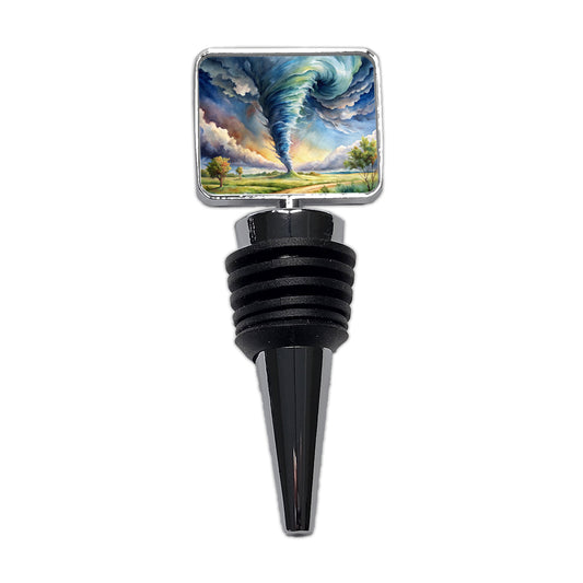 Tornado Twister Watercolor Wine Bottle Stopper