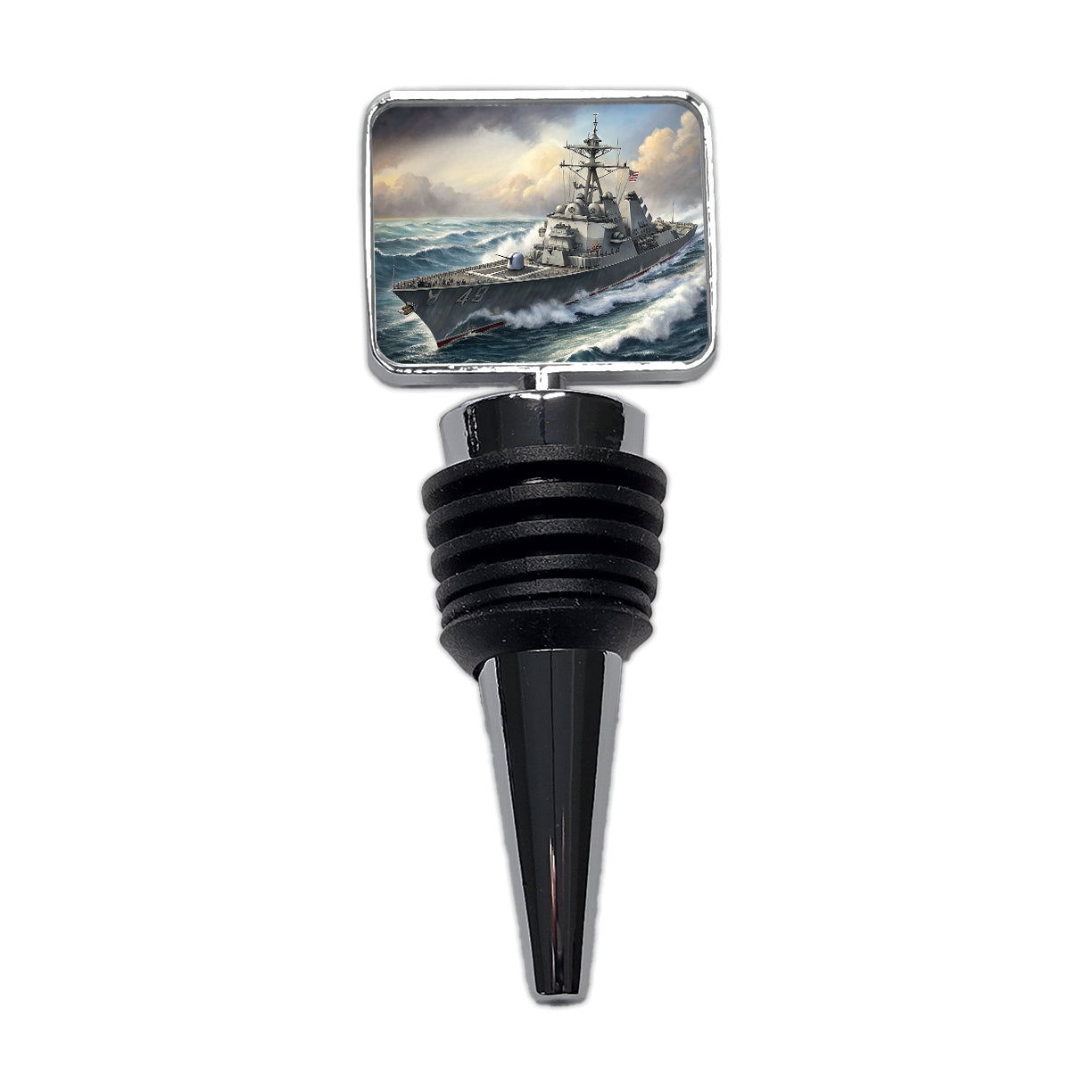 US Navy Destroyer Underway Wine Bottle Stopper