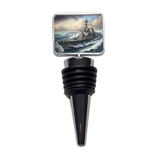US Navy Destroyer Underway Wine Bottle Stopper
