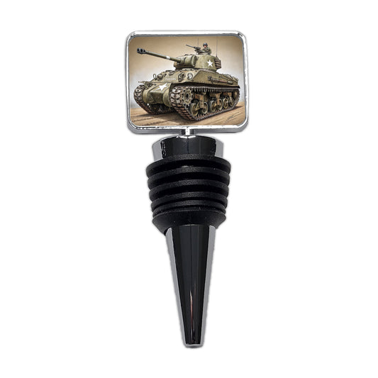 WWII M4 Sherman US Medium Tank Wine Bottle Stopper