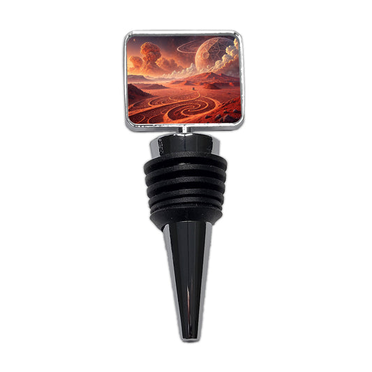 Abstract Alien Martian Sci-fi Landscape Wine Bottle Stopper