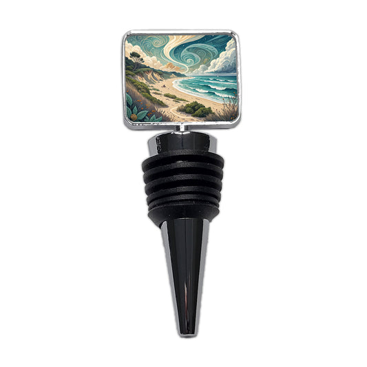 Abstract Beach Shore Landscape Wine Bottle Stopper