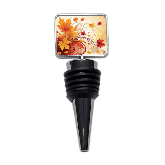 Abstract Fall Autumn Leaves Design Wine Bottle Stopper