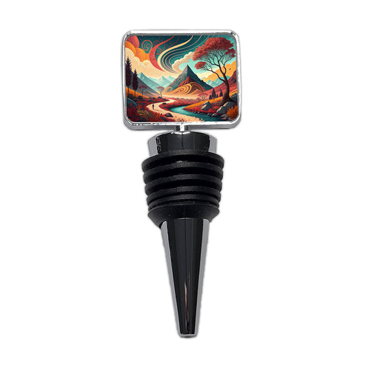 Abstract Modern Art Landscape Wine Bottle Stopper