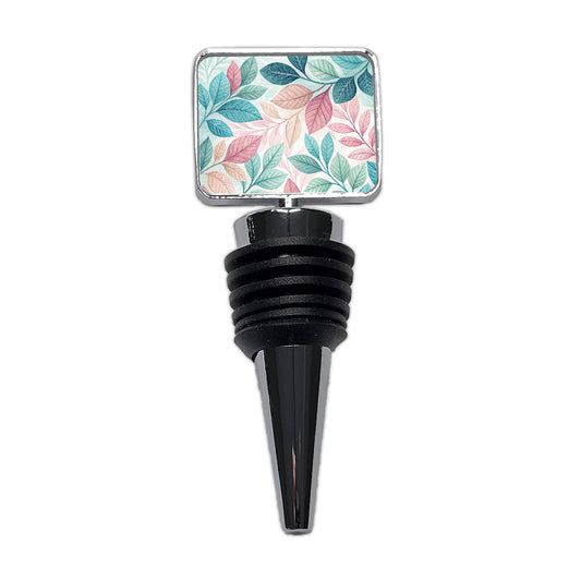 Abstract Pastel Floral Leaves Design Wine Bottle Stopper