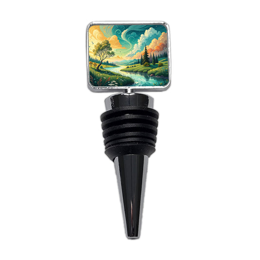 Abstract Summer Landscape Wine Bottle Stopper