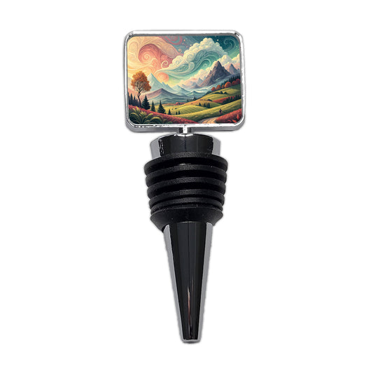 Abstract Tranquil Landscape Wine Bottle Stopper