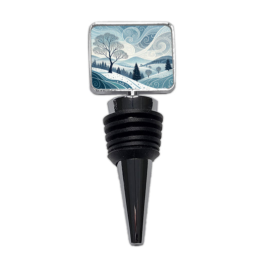 Abstract Winter Landscape Wine Bottle Stopper