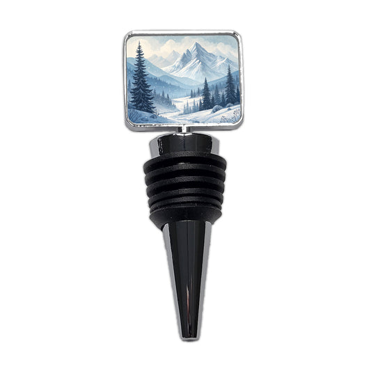 Abstract Winter Mountains Landscape Wine Bottle Stopper