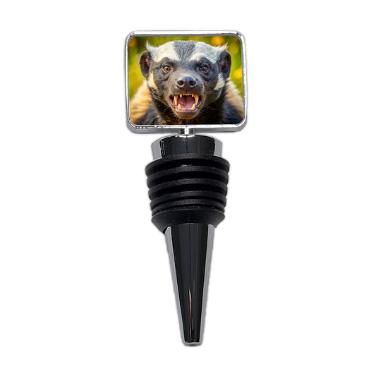 Angry Honey Badger Wine Bottle Stopper