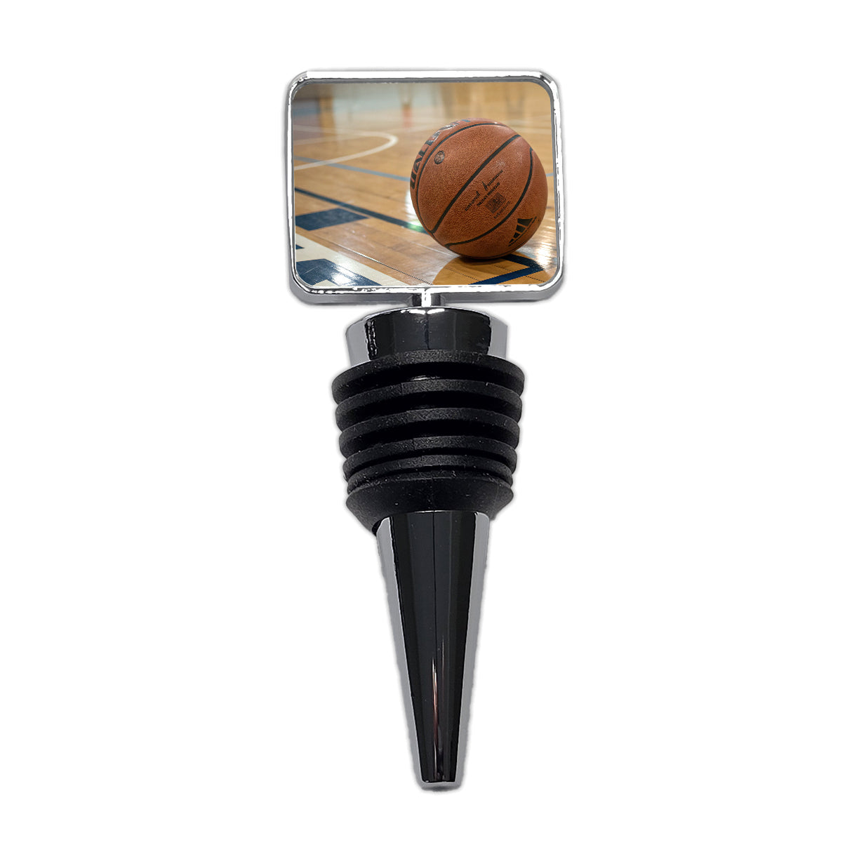 Basketball on Court Wine Bottle Stopper
