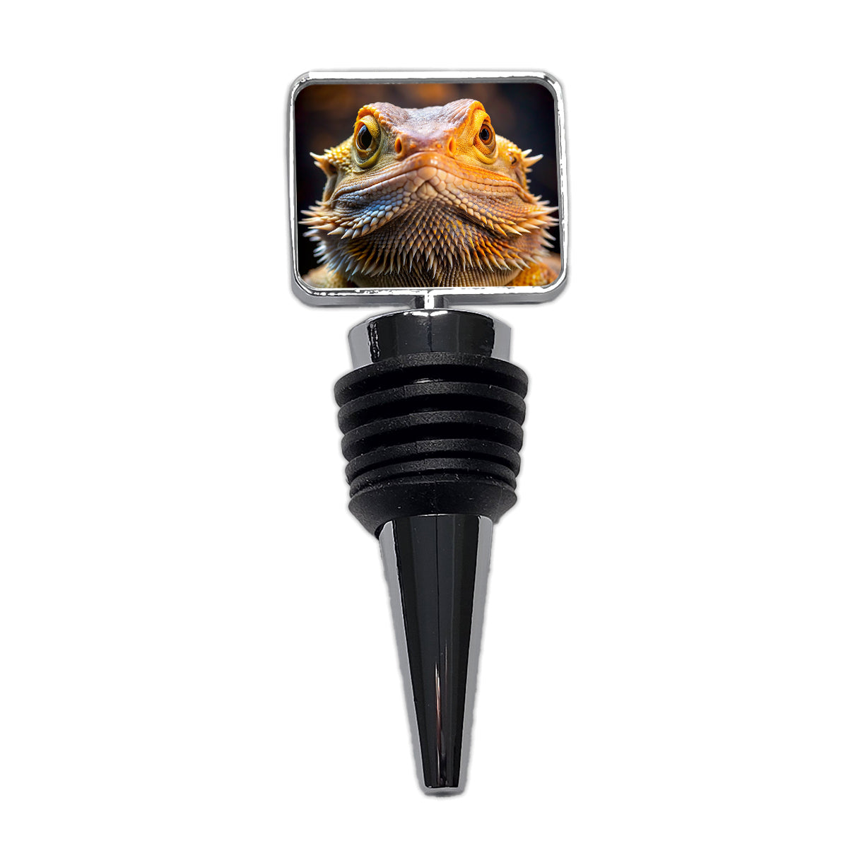 Bearded Dragon Lizard Reptile Face Wine Bottle Stopper