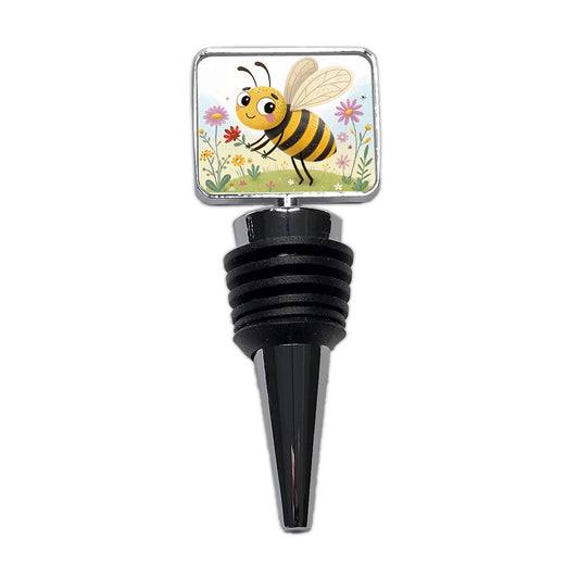 Bee Children's Illustration Style Wine Bottle Stopper