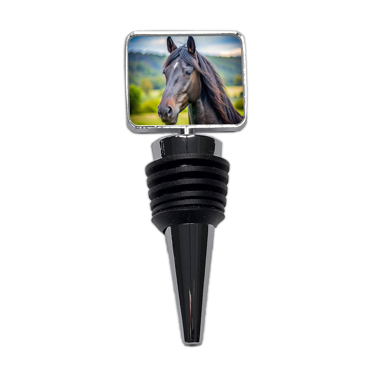 Black Horse Face Wine Bottle Stopper