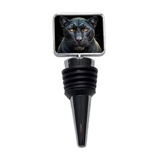 Black Panther Face Art Wine Bottle Stopper