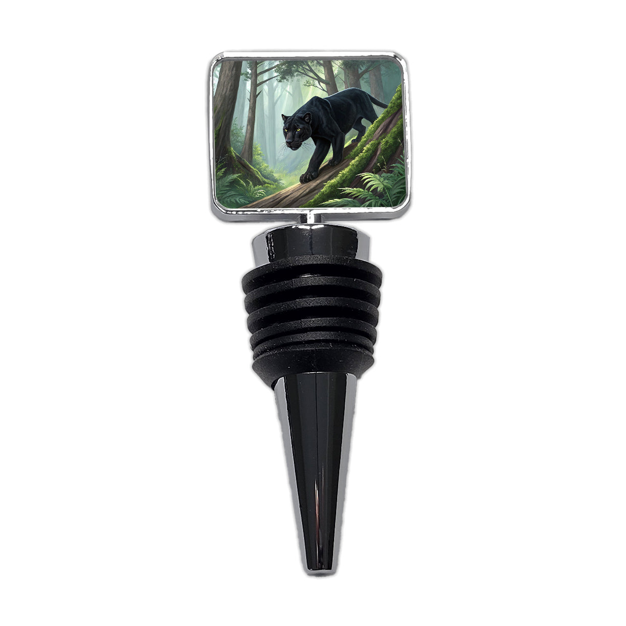 Black Panther Stalking Prey Wine Bottle Stopper