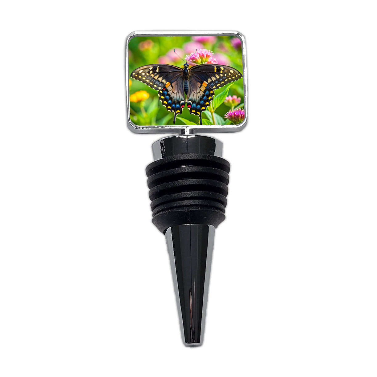 Black Swallowtail Butterfly Wine Bottle Stopper