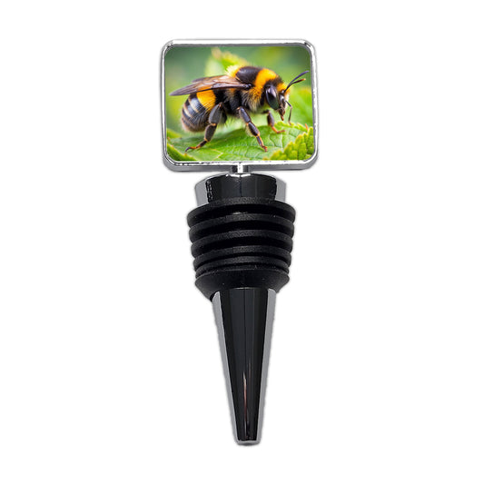 Bumblebee Bee on Leaf Wine Bottle Stopper