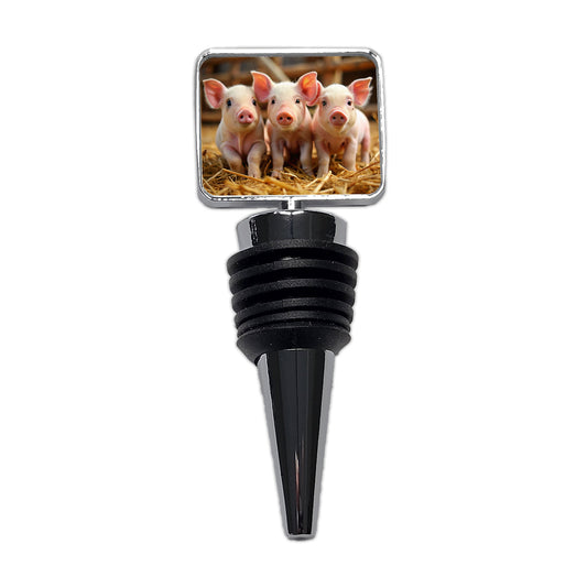 Bunch of Pink Baby Pigs Wine Bottle Stopper