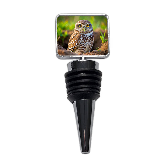 Burrowing Owl Raptor Bird Of Prey Wine Bottle Stopper