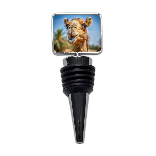 Camel Face With Tongue Sticking Out Wine Bottle Stopper