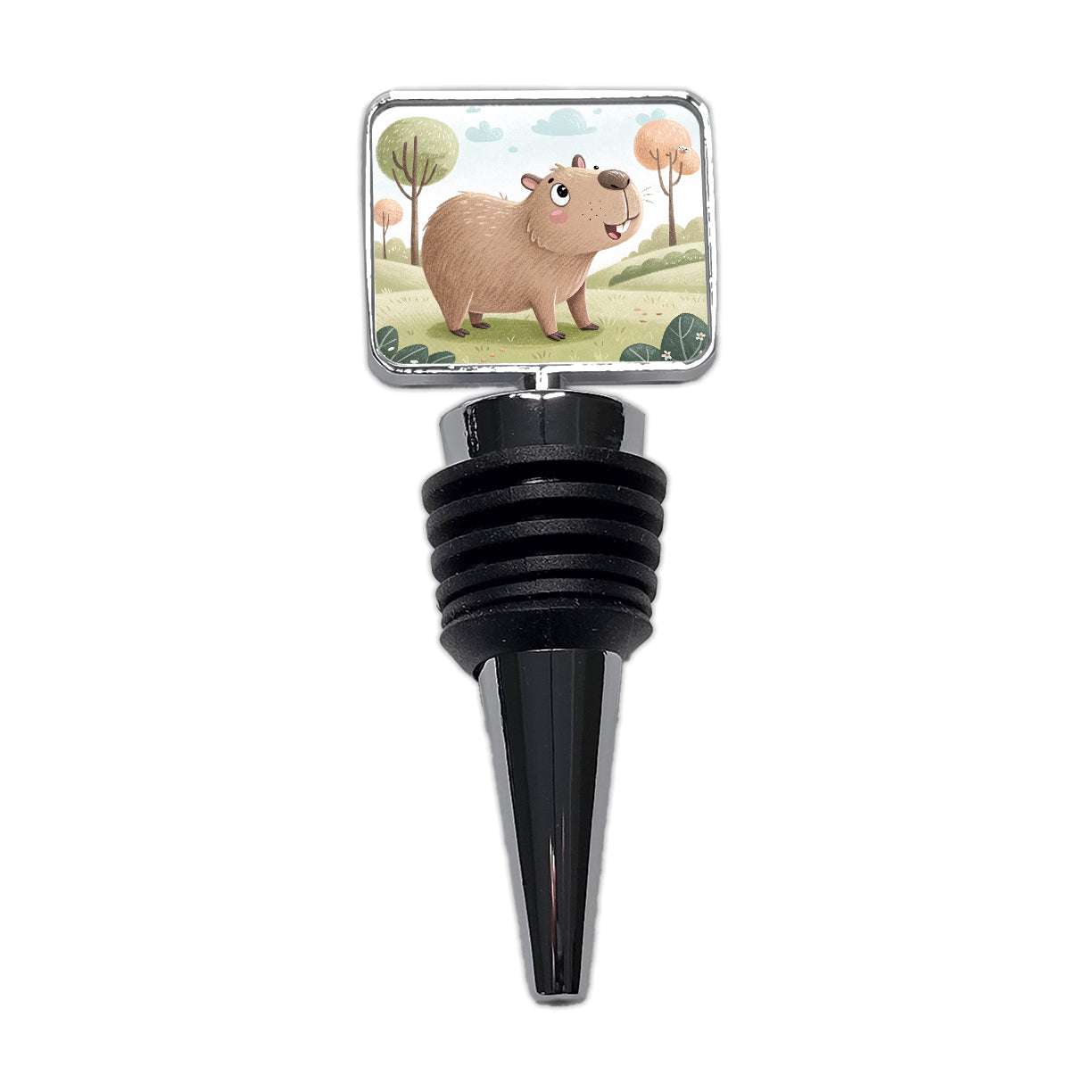 Capybara Children's Illustration Style Wine Bottle Stopper