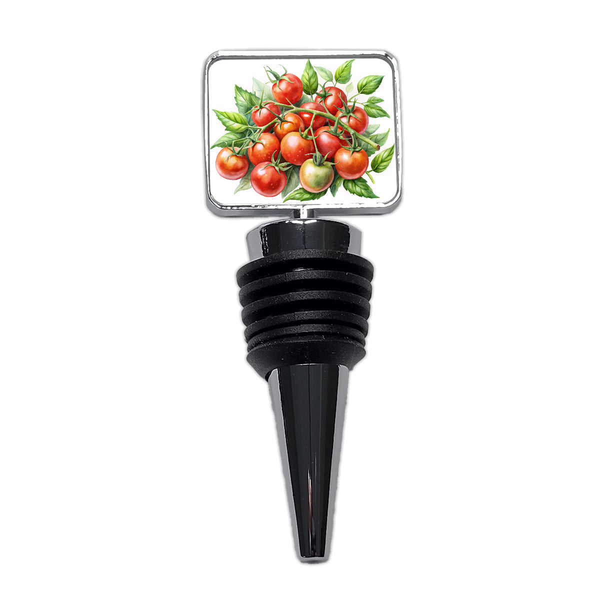 Cherry Tomatoes On The Vine Watercolor Wine Bottle Stopper