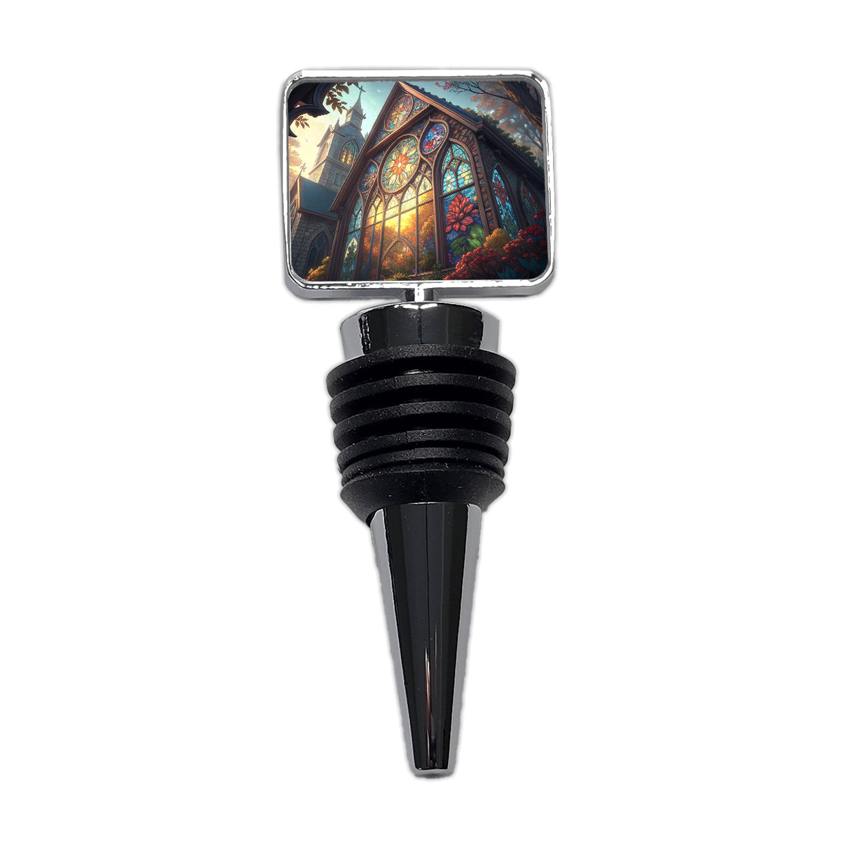 Church Stained Glass Windows Wine Bottle Stopper