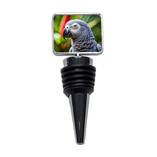 Congo African Grey Parrot Bird Wine Bottle Stopper