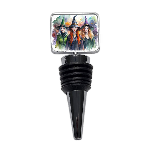 Coven Of Witches Watercolor Wine Bottle Stopper