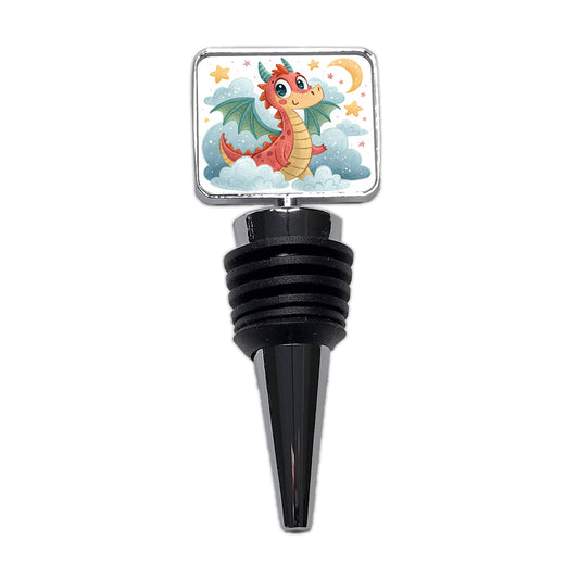 Fantasy Dragon Children's Illustration Style Wine Bottle Stopper