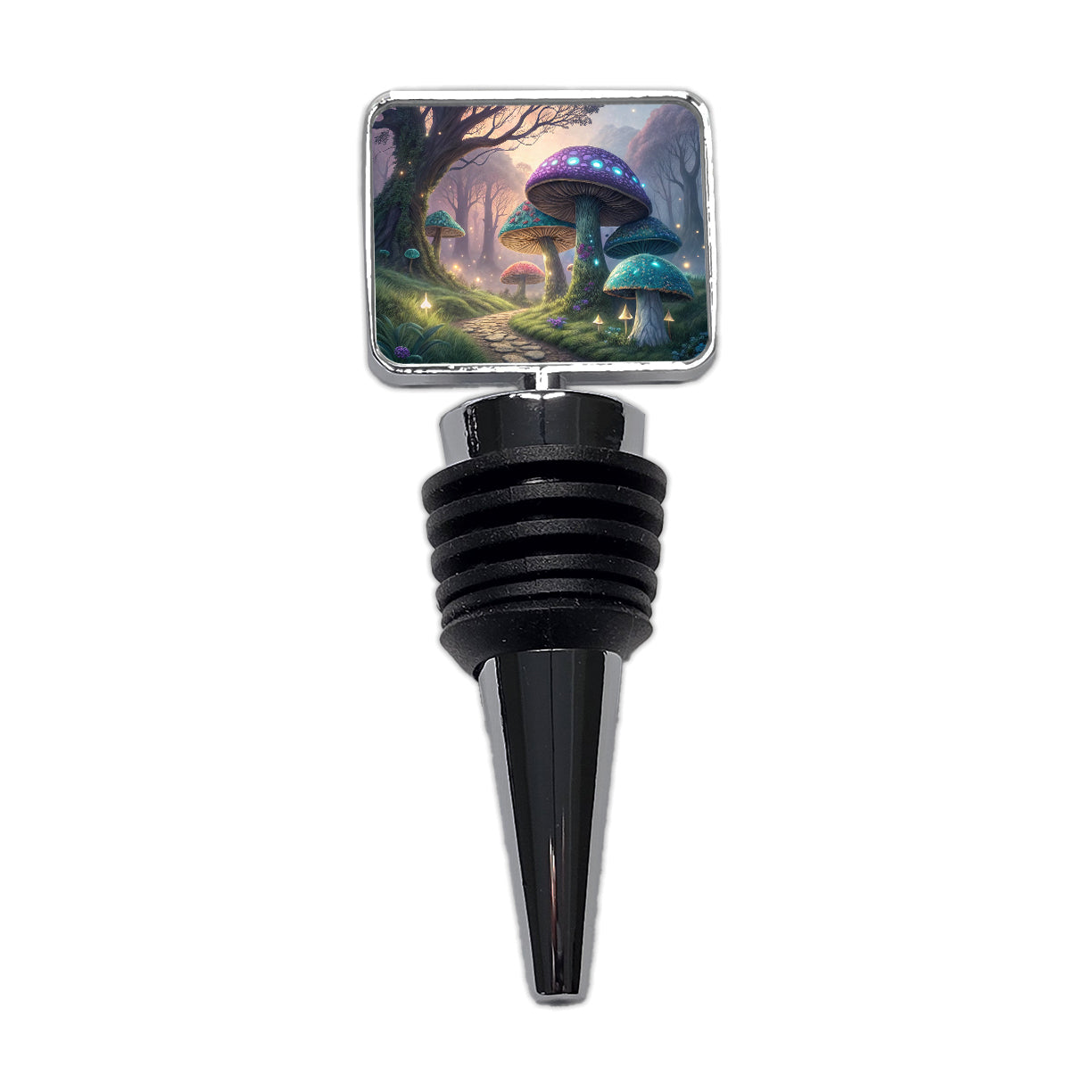 Fantasy Mushroom Forest Path Wine Bottle Stopper