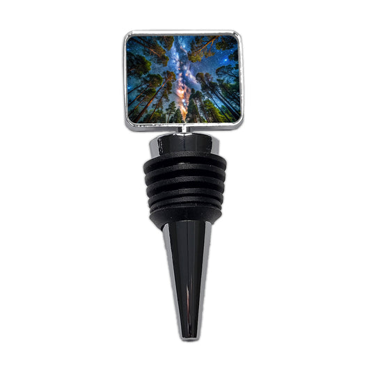 Forest Trees and Starry Night Sky Wine Bottle Stopper