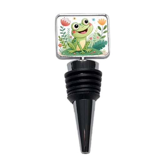 Frog Children's Illustration Style Wine Bottle Stopper
