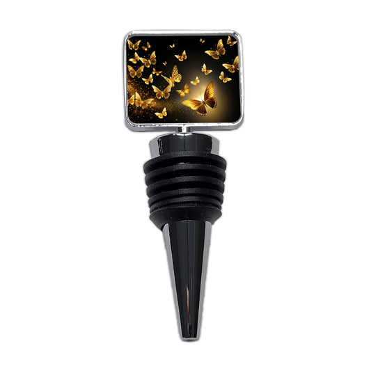 Gold Butterflies Flying Wine Bottle Stopper