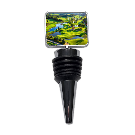 Golf Course Overview Wine Bottle Stopper