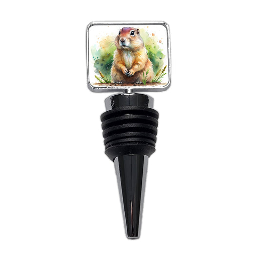 Gopher Watercolor Wine Bottle Stopper