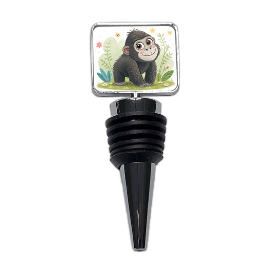 Gorilla Ape Children's Illustration Style Wine Bottle Stopper