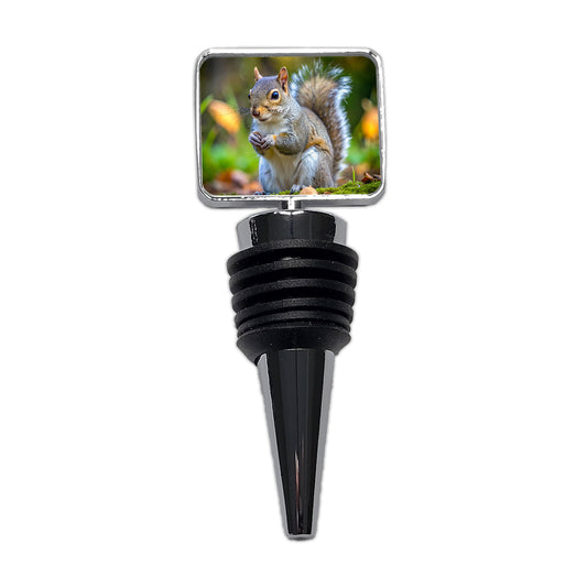 Gray Squirrel Wine Bottle Stopper