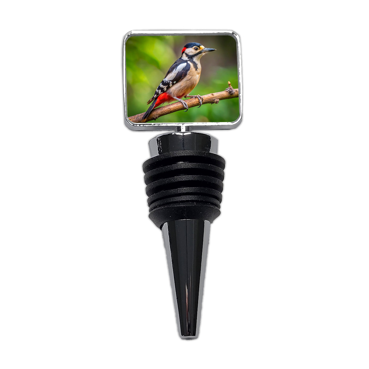 Great Spotted Woodpecker Backyard Bird Wine Bottle Stopper