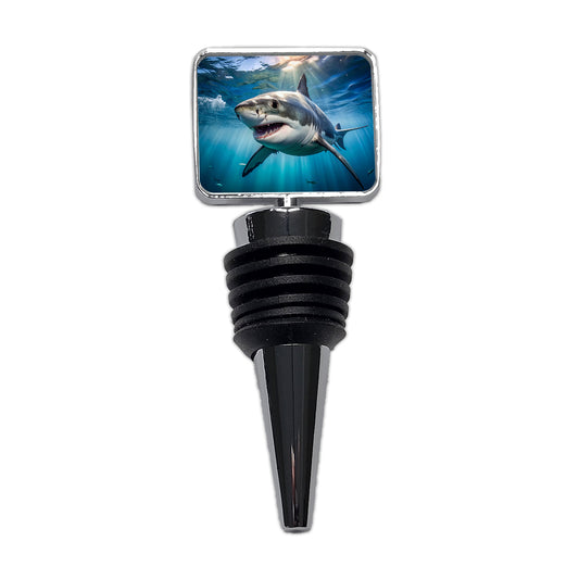 Great White Shark in the Ocean Wine Bottle Stopper
