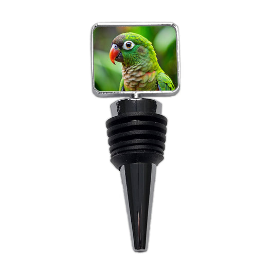 Green Conure Parakeet Bird Wine Bottle Stopper