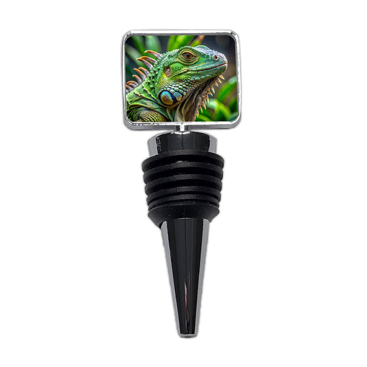 Green Iguana Lizard Reptile Wine Bottle Stopper