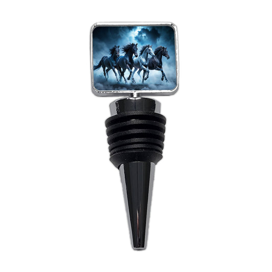 Horses Galloping Out Of The Night Mists Wine Bottle Stopper