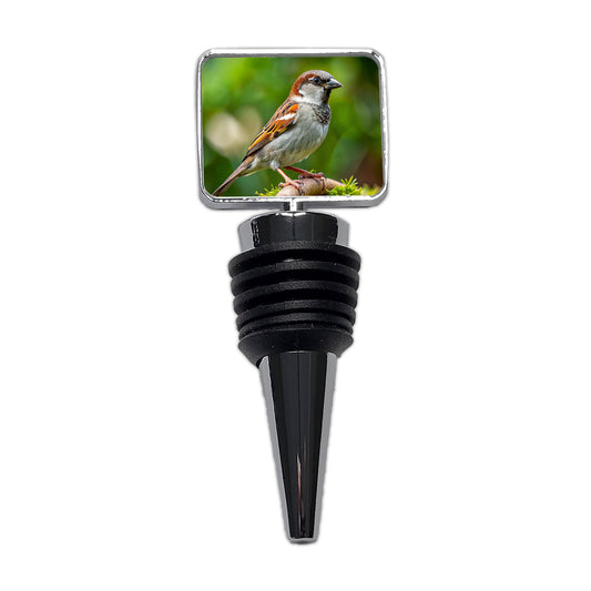House Sparrow Backyard Bird Wine Bottle Stopper