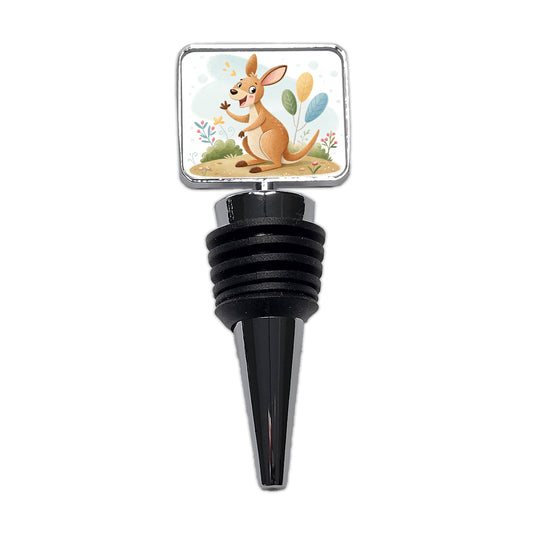 Kangaroo Children's Illustration Style Wine Bottle Stopper