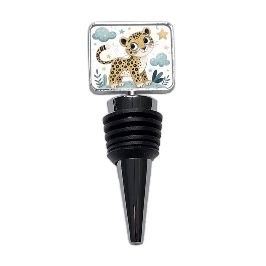 Leopard Children's Illustration Style Wine Bottle Stopper