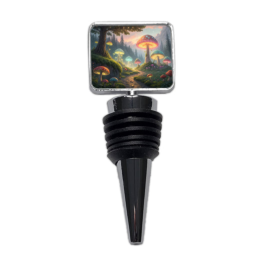 Magical Mushroom Garden Path Wine Bottle Stopper