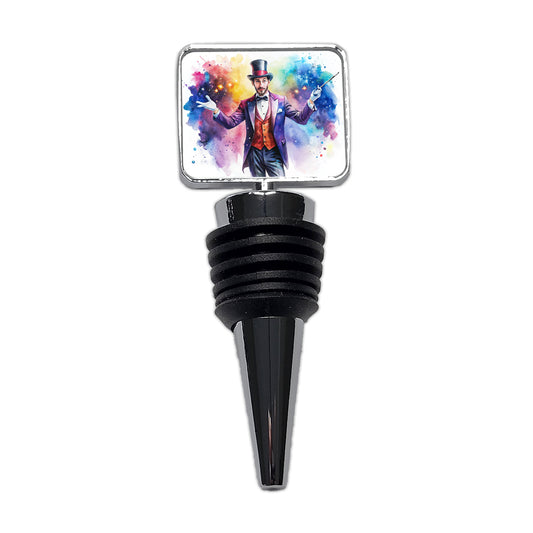 Magician Magic Watercolor Wine Bottle Stopper